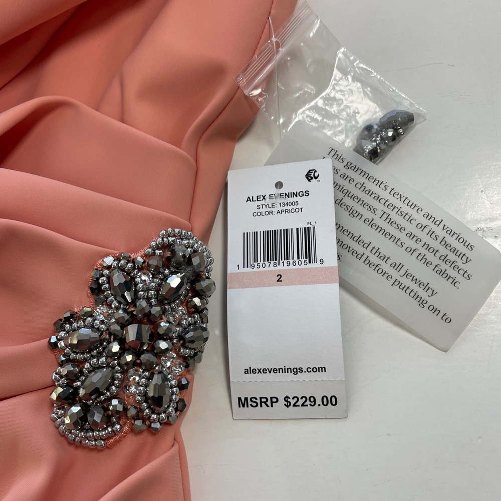 NEW $229 Alex Evenings Side Ruched Cocktail Sheath Dress Bodycon Slimming Size 2 - Picture 5 of 15